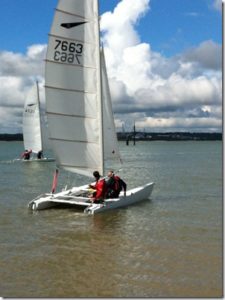 First sail – with expert Tom Phipps, and the sun came out