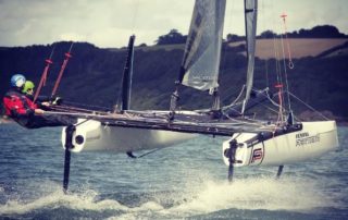 Coaching on foiling catamarans at Windsport