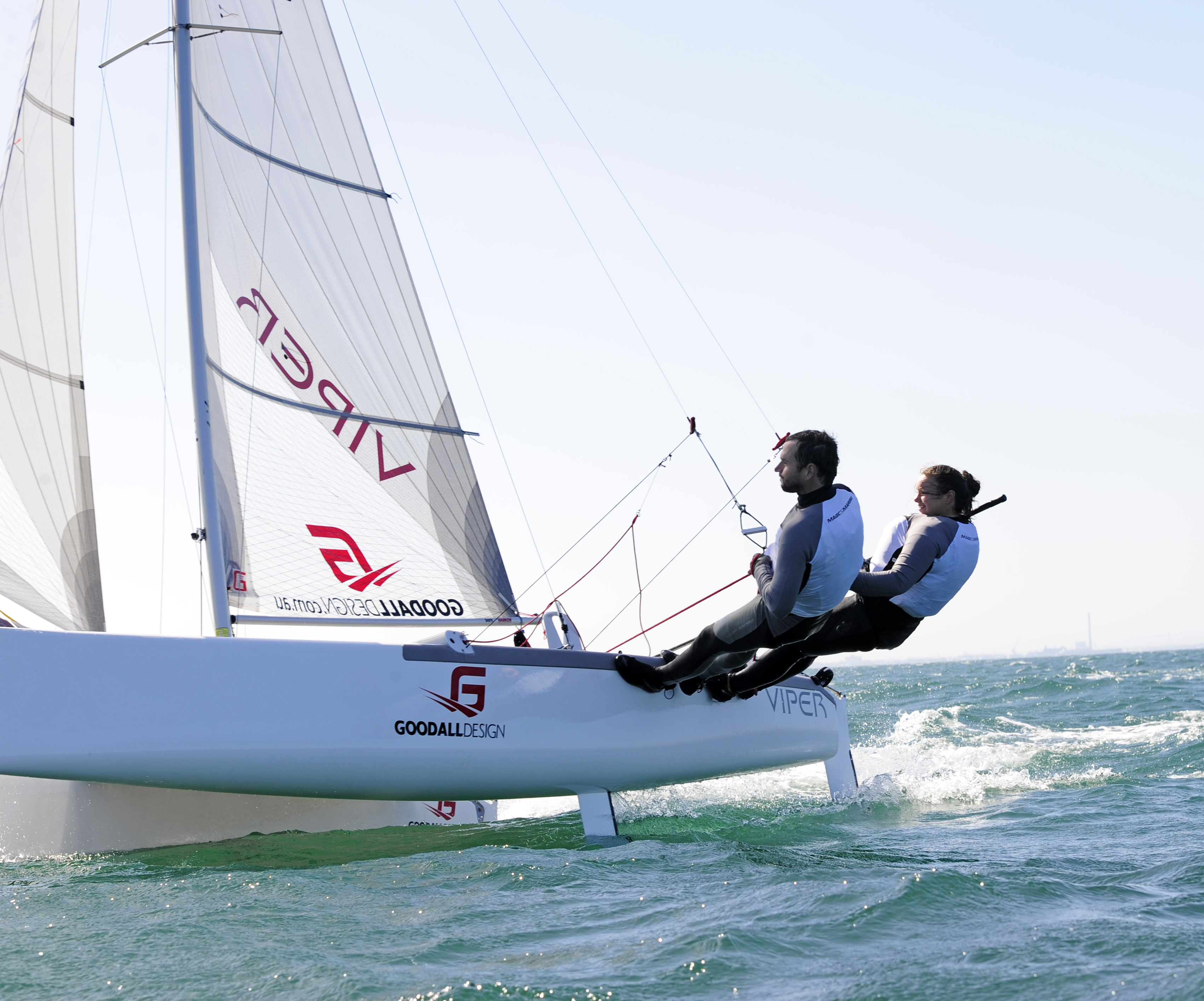 goodall design viper f16 performance catamaran race spec