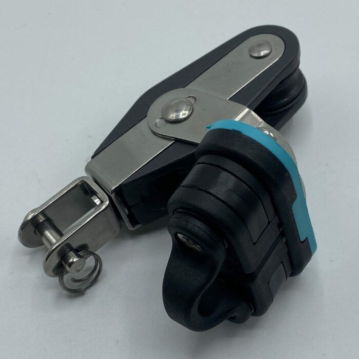 D15 race downhaul bottom block with cleat. D15