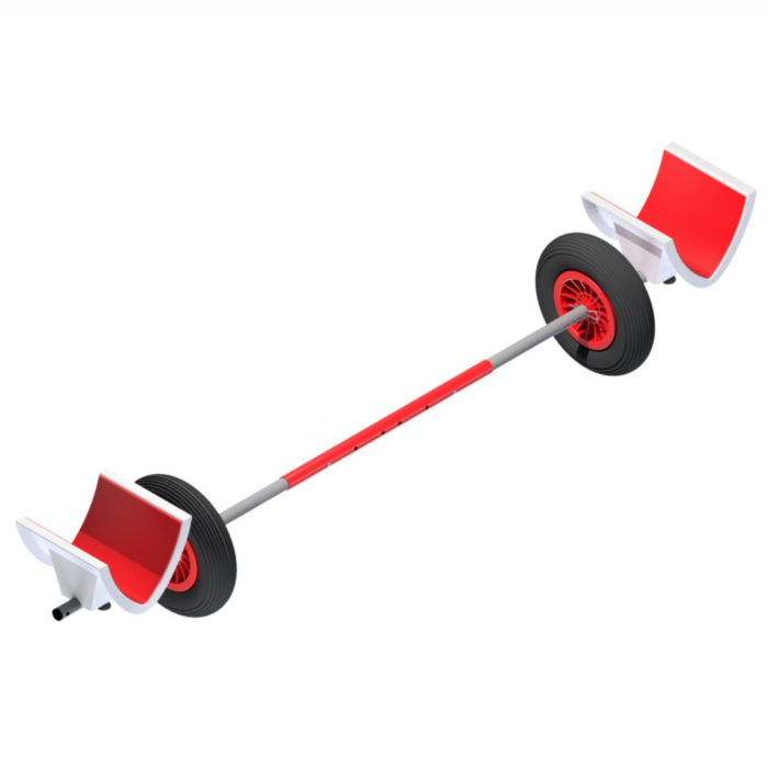 Small wheel catmaran trolley